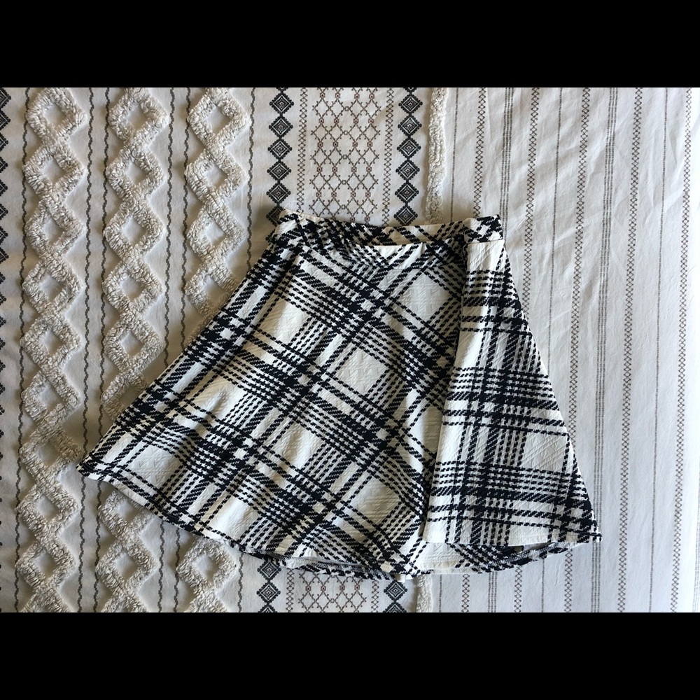 Plaid stretch skater skirt